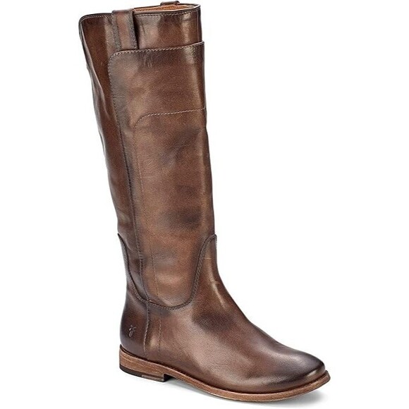 Frye Womens Paige Tall Riding Boots Antiqued Italian Leather Slate Brown Sz 6 - Picture 3 of 13